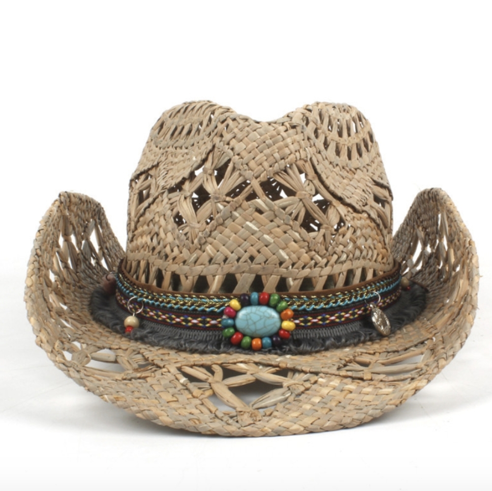 TAN STRAW COWBOY HAT